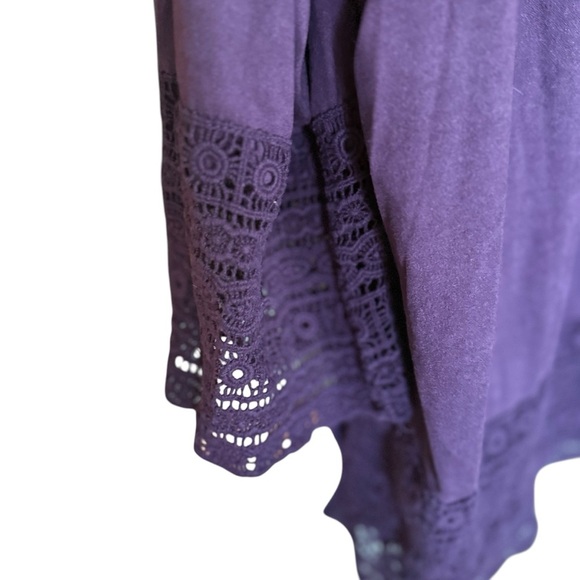 Coldwater Creek Purple Women’s 3/4 sleeve Velour Tunic Lagenlook Arttsy 2X 20/22 - Picture 3 of 11